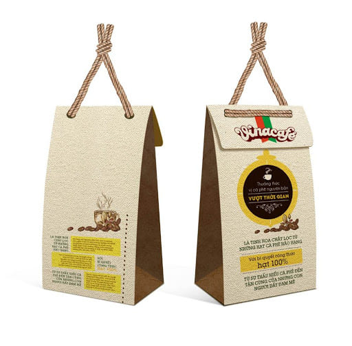 túi giấy thiết kế cho quán cà phê