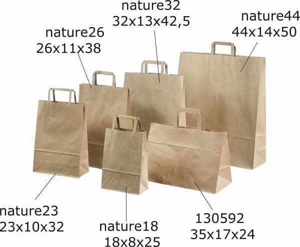 túi giấy kích thước