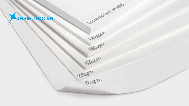 Ví dụ về độ dầy của giấy