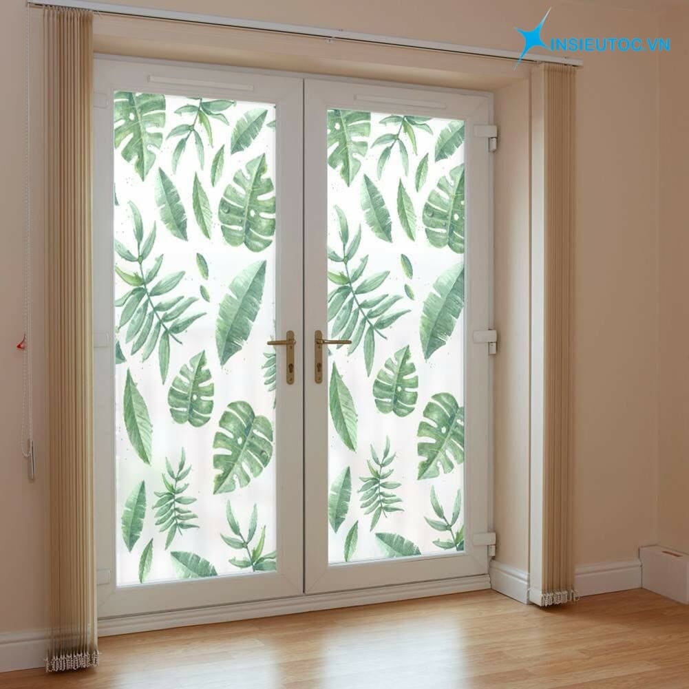 Decal hình lá xanh mát