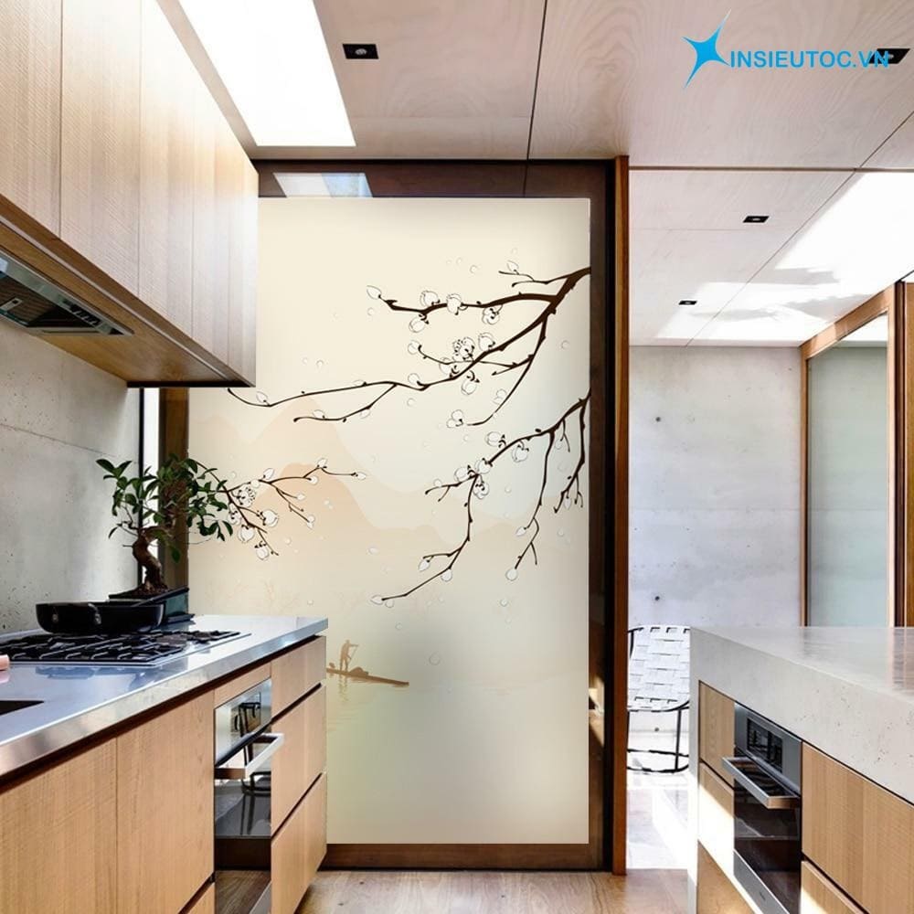 mẫu trang trí dán kính đẹp hòa nhã