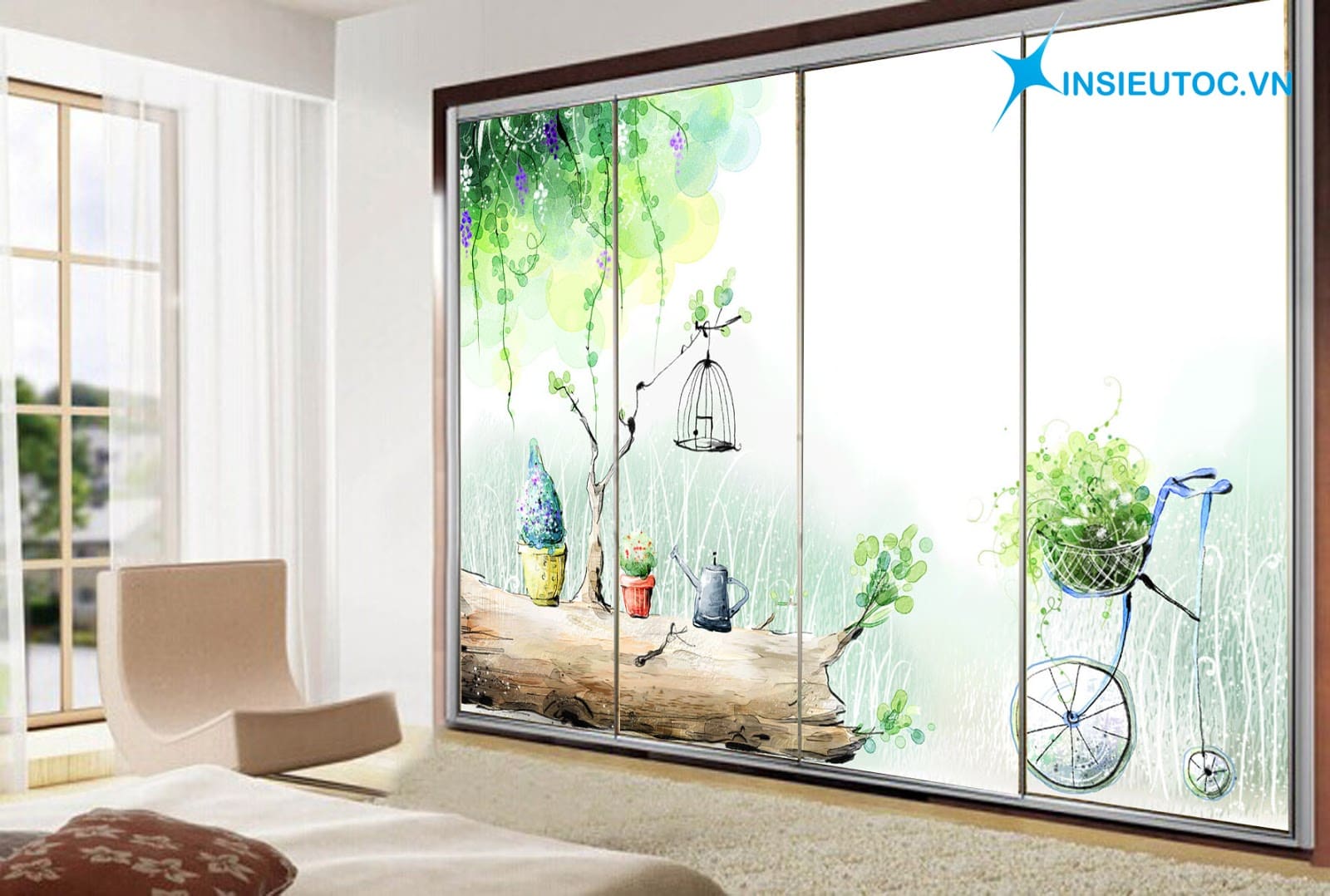 nhiều mẫu giấy dán kính đẹp