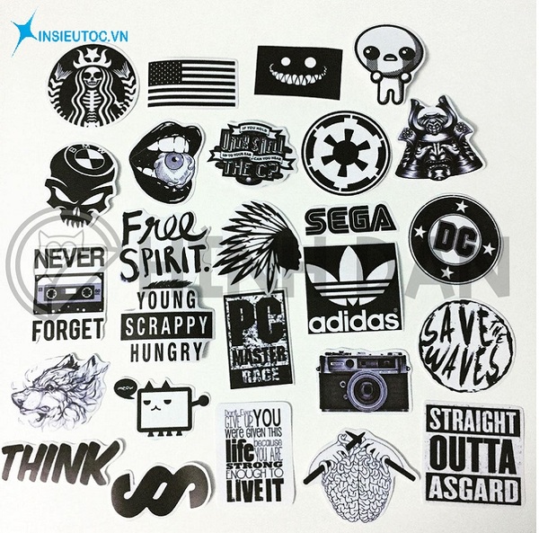 các mẫu sticker dán tường đen trắng - In Siêu Tốc