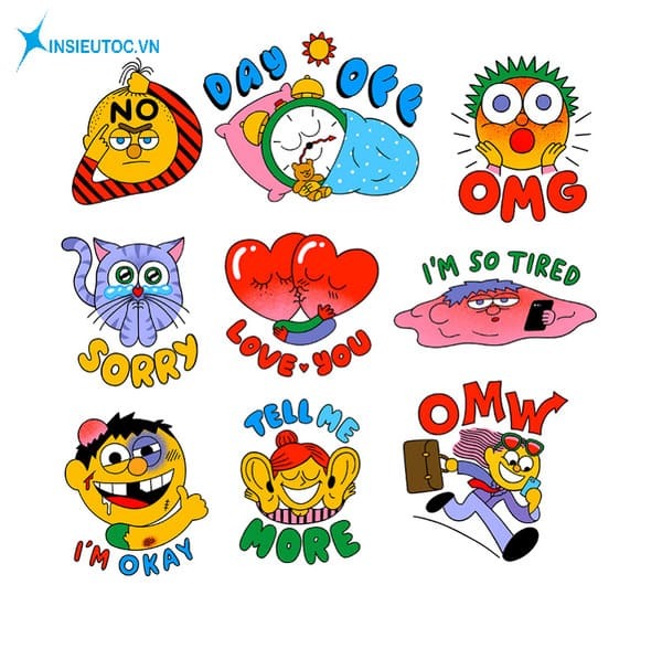 các mẫu sticker động vật hoạt hình - In Siêu Tốc