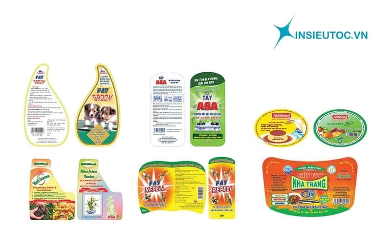 Kích thước tem nhãn hàng tiêu dùng tùy thuộc vào kích cỡ, hình dáng sản phẩm