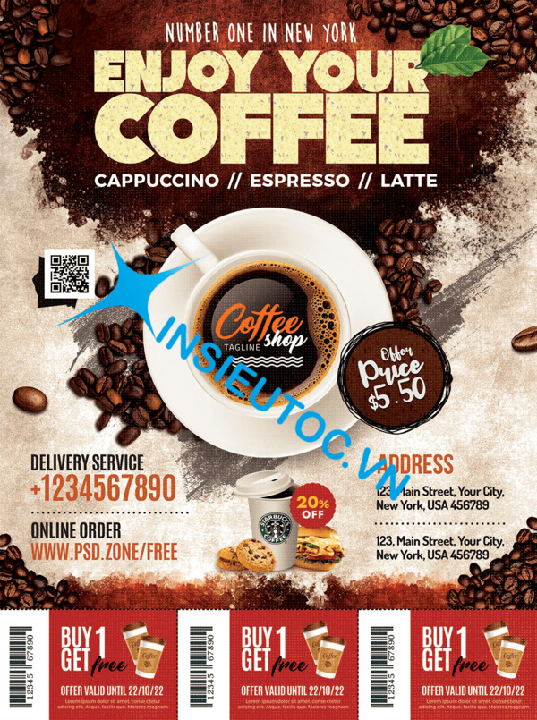 Mẫu in tờ rơi đẹp quán cafe