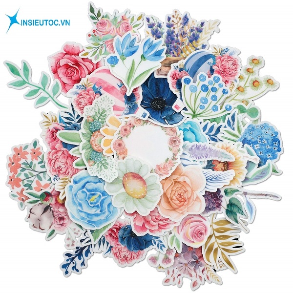 mẫu sticker hoa lá đẹp đơn giản - In Siêu Tốc