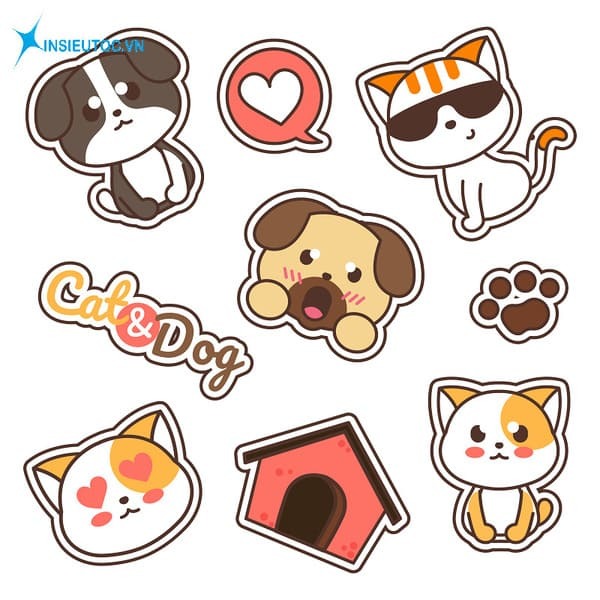 mẫu sticker thú cưng đẹp - In Siêu Tốc