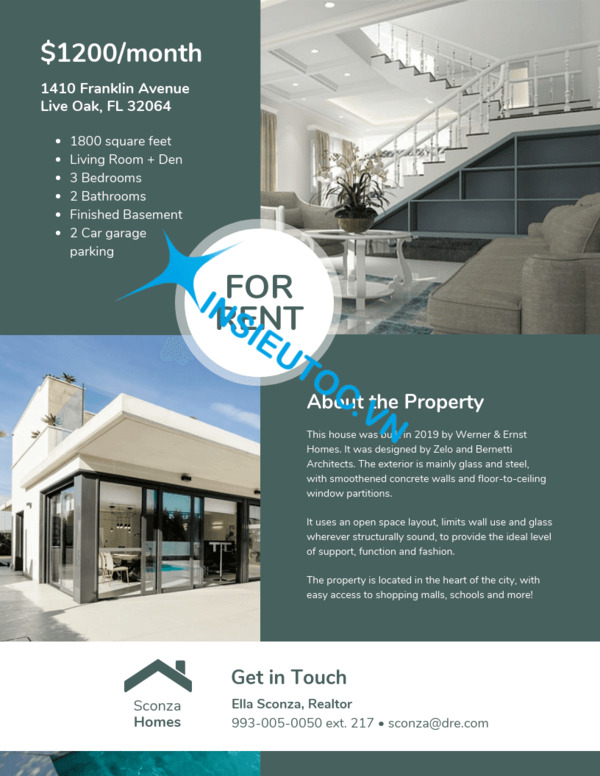 Mẫu tờ rơi cho thuê nhà đẹp