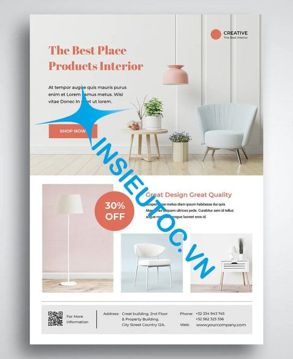 mẫu tờ rơi quảng cáo nội thất đẹp ấn tượng