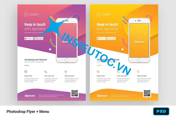 mẫu tờ rơi quảng cáo ứng dụng