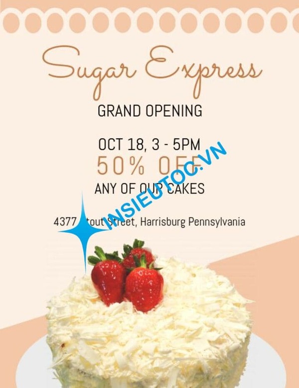 mẫu tờ rơi tiệm bánh kem