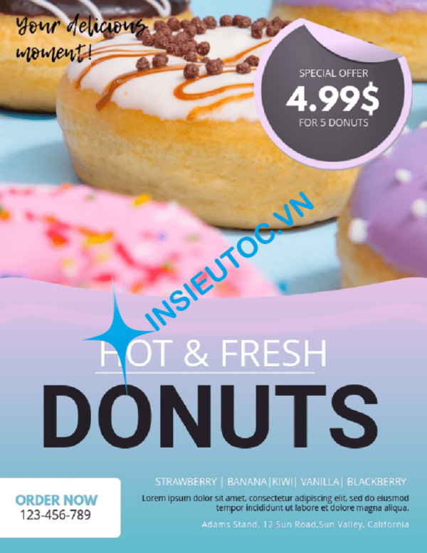 tờ rơi cửa hàng bánh đẹp - In Siêu Tốc