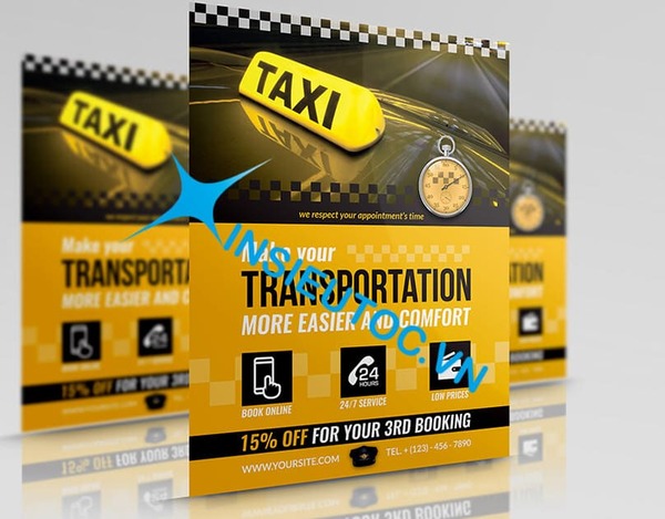 Tờ rơi quảng cáo dịch vụ taxi
