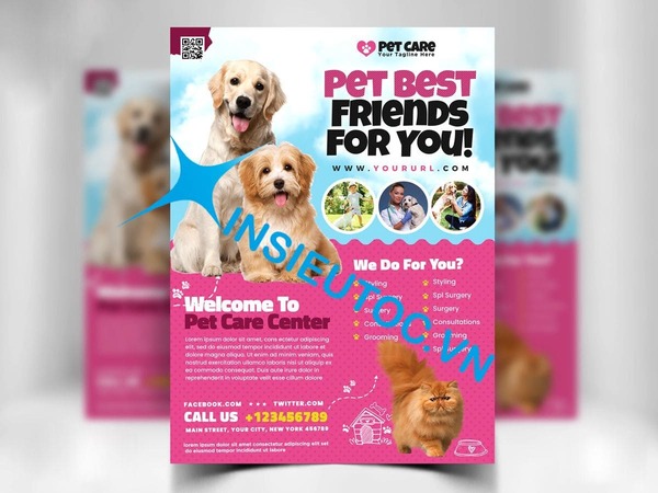 Tờ rơi quảng cáo phòng khám thú y 