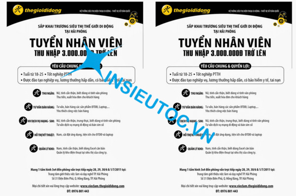 Tờ rơi tuyển dụng