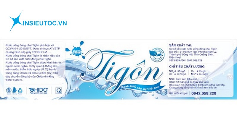 thiết kế tem nhãn cho nước đóng chai