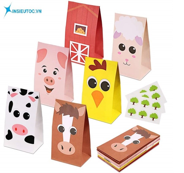Mẫu túi giấy hình động vật - In siêu tốc 