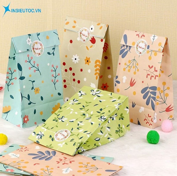 Túi giấy nắp gập có hoạ tiết - In Siêu Tốc