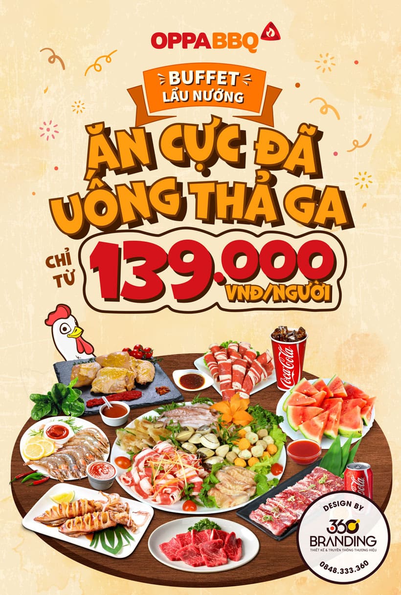 mẫu banner nhà hàng buffet