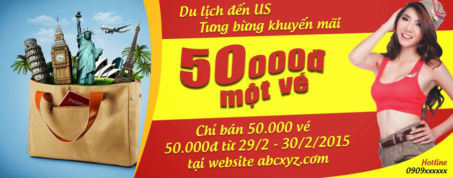 mẫu banner quảng cáo vé máy bay
