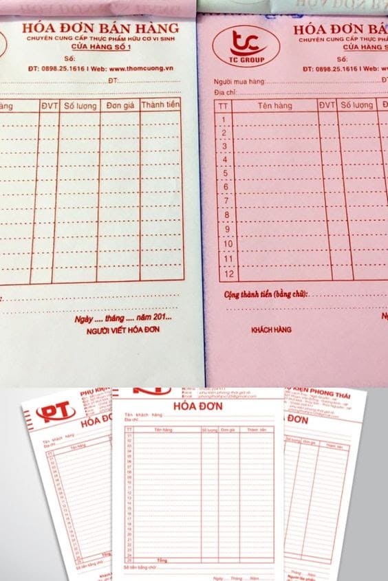 biểu mẫu hóa đơn bán hàng