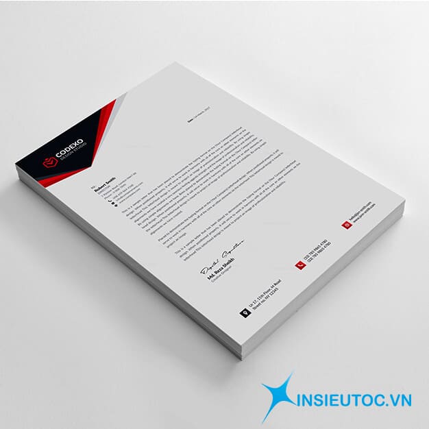 in giấy tiêu đề letterhead giá rẻ