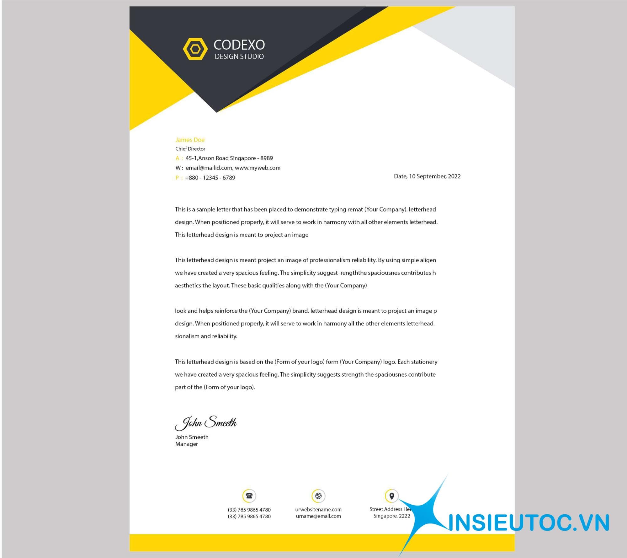 in giấy tiêu đề thư