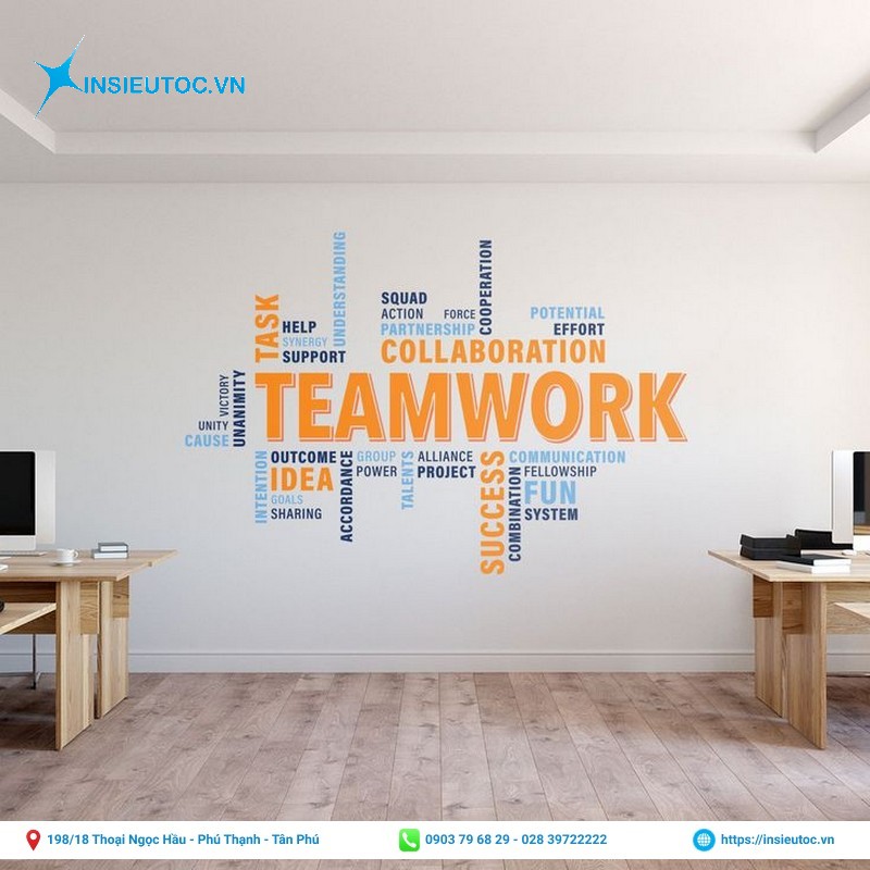 Mẫu decal nhựa trong in màu dùng để dán tường