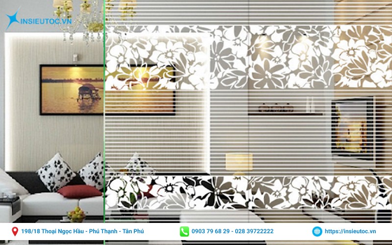 mẫu in trang trí làm vách ngăn phòng