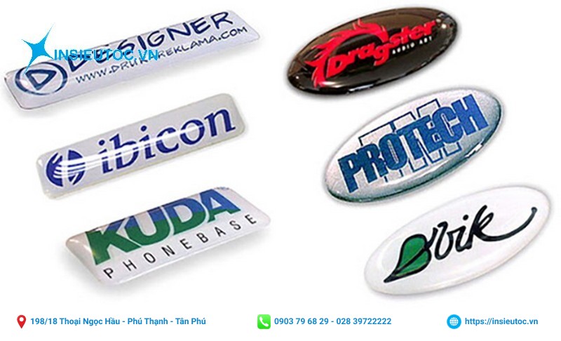 Mẫu in decal logo nổi Mẫu in decal logo nổi
