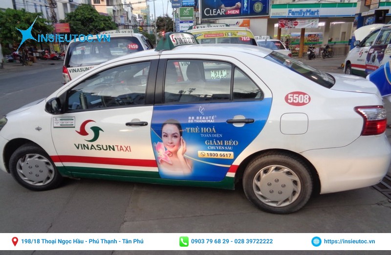 decal nhựa sữa dán xe taxi bền đẹp