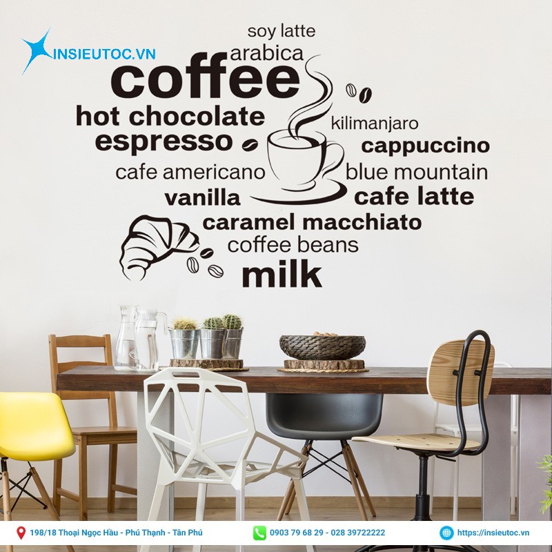 mẫu decal trang trí cho quán cafe