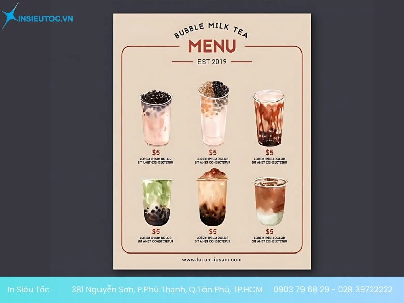 địa điểm in tờ rơi trà sữa