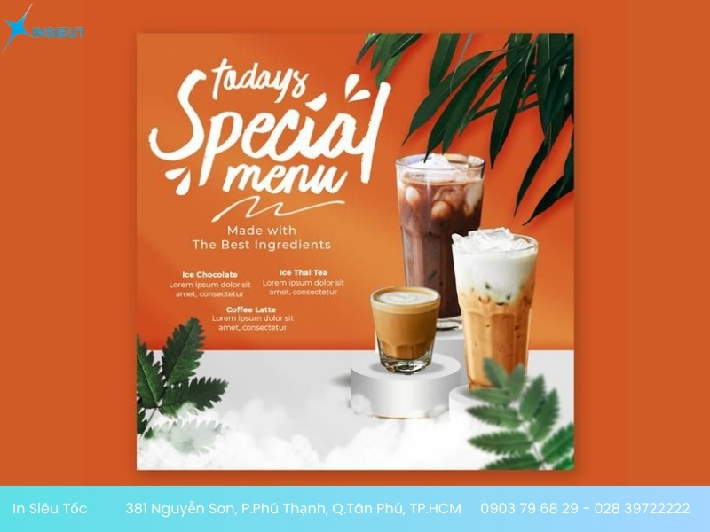 địa điểm in tờ rơi trà sữa