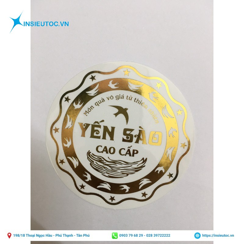Mẫu decal nhựa được ép kim sang trọng