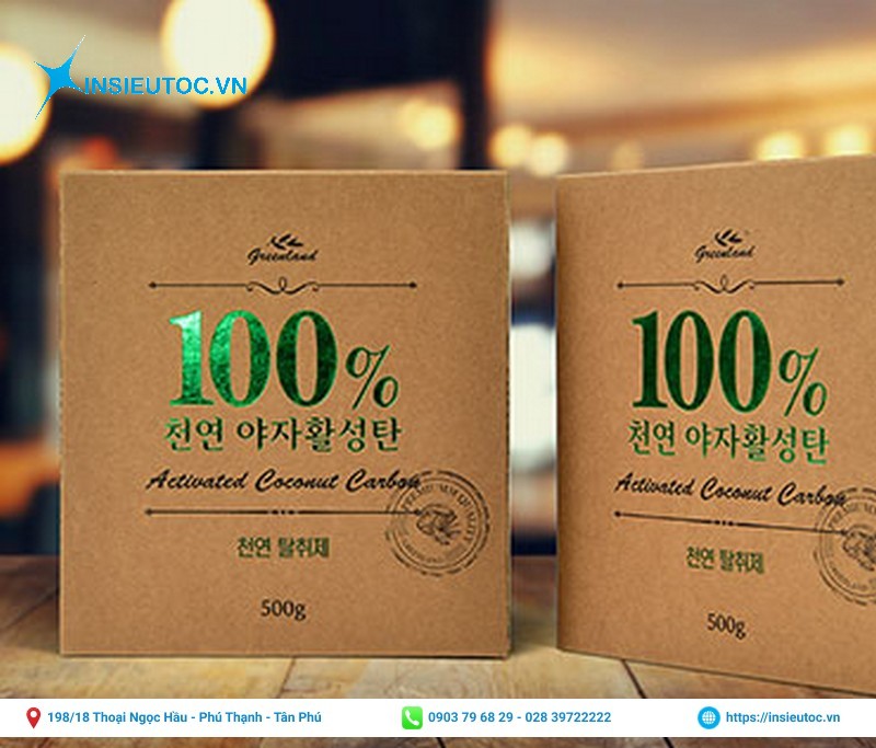 mẫu hộp giấy kraft được ép kim