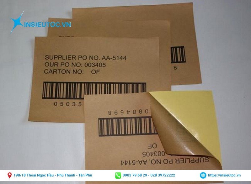 In thông tin sản phẩm bằng decal da bò