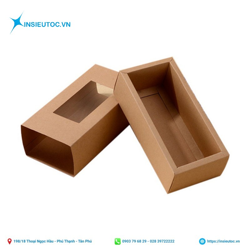 Hộp giấy kraft cứng dạng diêm