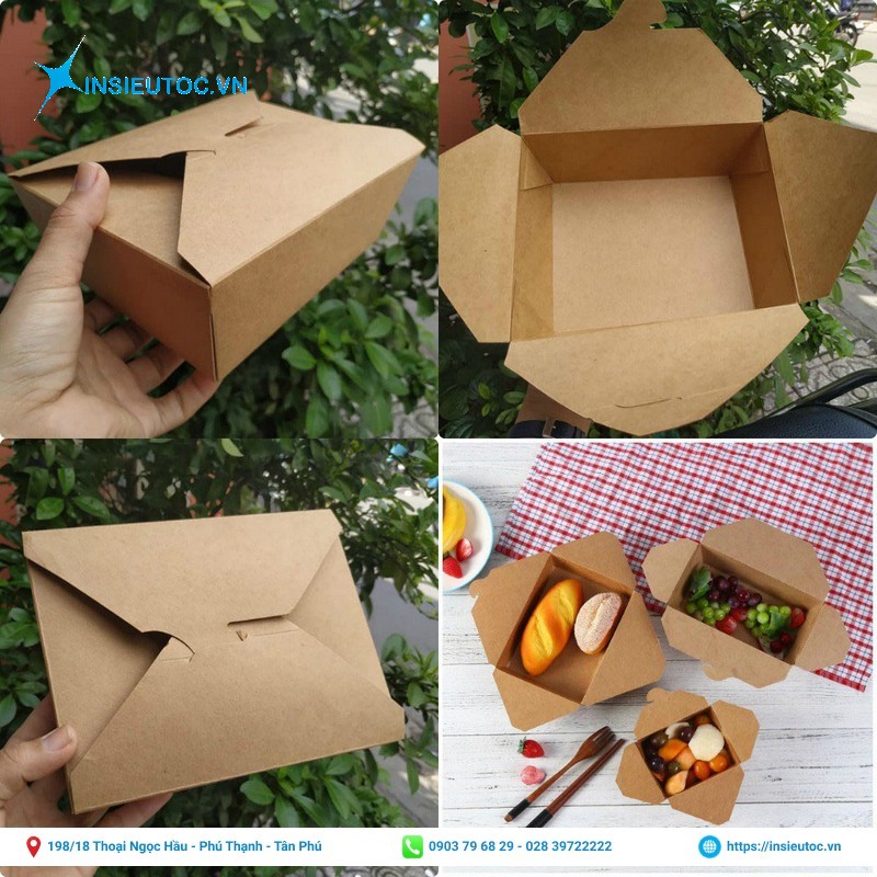 Hộp giấy kraft đựng thức ăn