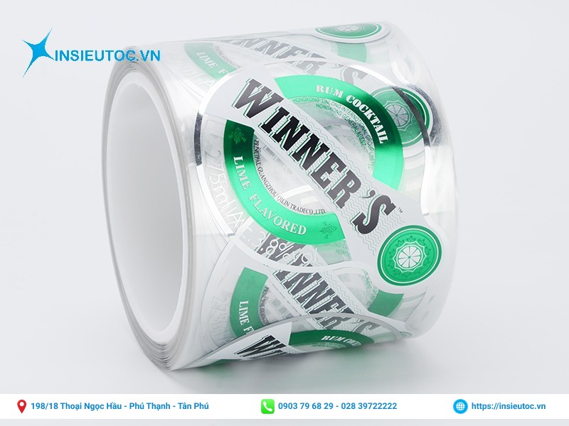 Cuộn logo được in decal trong