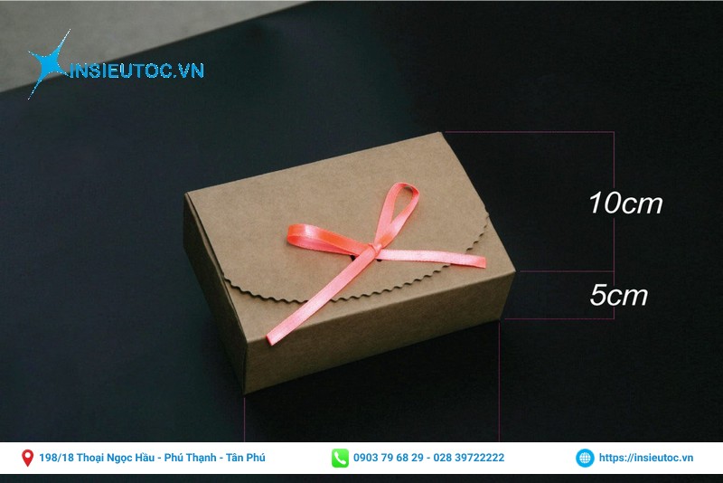 Hộp giấy kraft gắn nơ