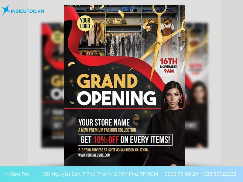 in tờ rơi khai trương