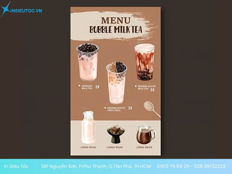 in tờ rơi trà sữa