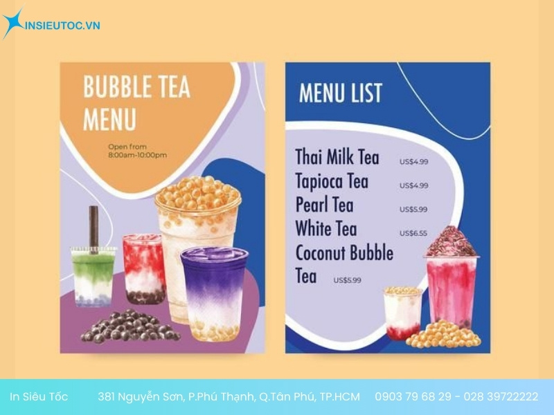 in tờ rơi trà sữa