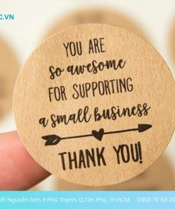 mẫu decal giấy kraft tròn