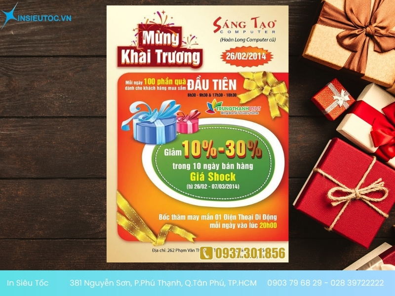 mẫu tờ rơi khai trương đẹp