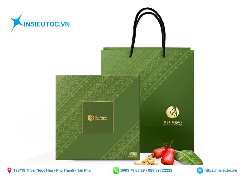 Mẫu túi giấy đựng hạt tặng quà