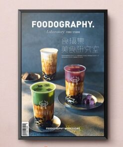 tờ rơi trà sữa nghệ thuật theo tông màu ấm