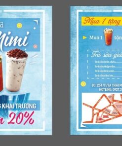 mẫu tờ rơi trà sữa có menu chi tiết